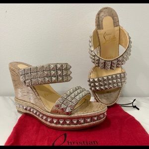Christian Louboutin 120 Spike Slide Espadrille size 7